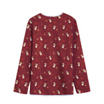 Christmas Angel Pattern Print Long Sleeve Short Coat