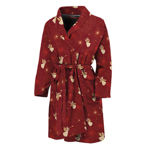 Christmas Angel Pattern Print Men's Bathrobe