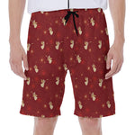Christmas Angel Pattern Print Men's Beach Shorts