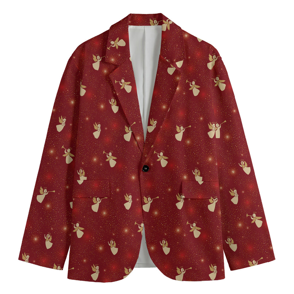 Christmas Angel Pattern Print Men's Blazer