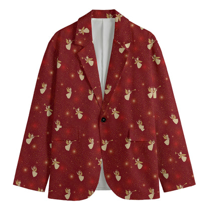 Christmas Angel Pattern Print Men's Blazer