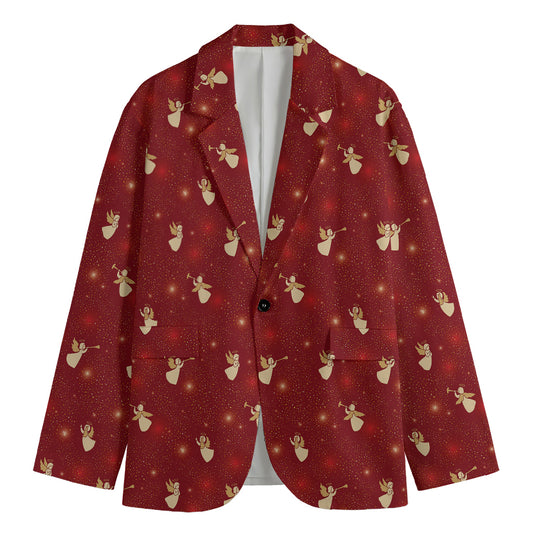 Christmas Angel Pattern Print Men's Blazer