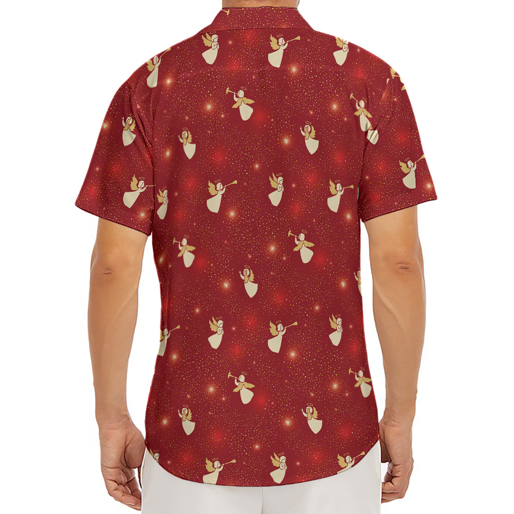 Christmas Angel Pattern Print Men's Deep V-Neck Shirt