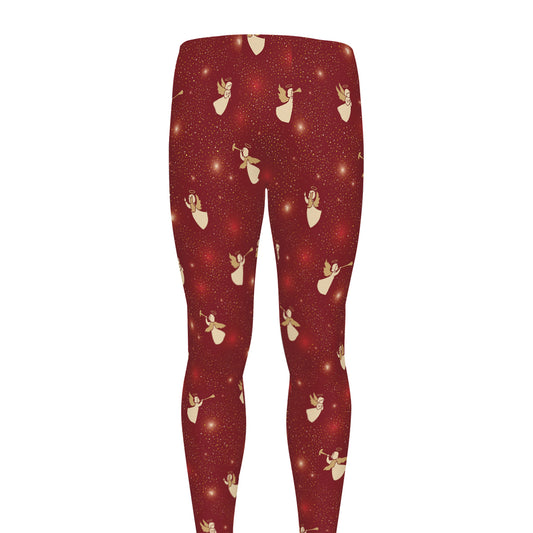 Christmas Angel Pattern Print Men's leggings