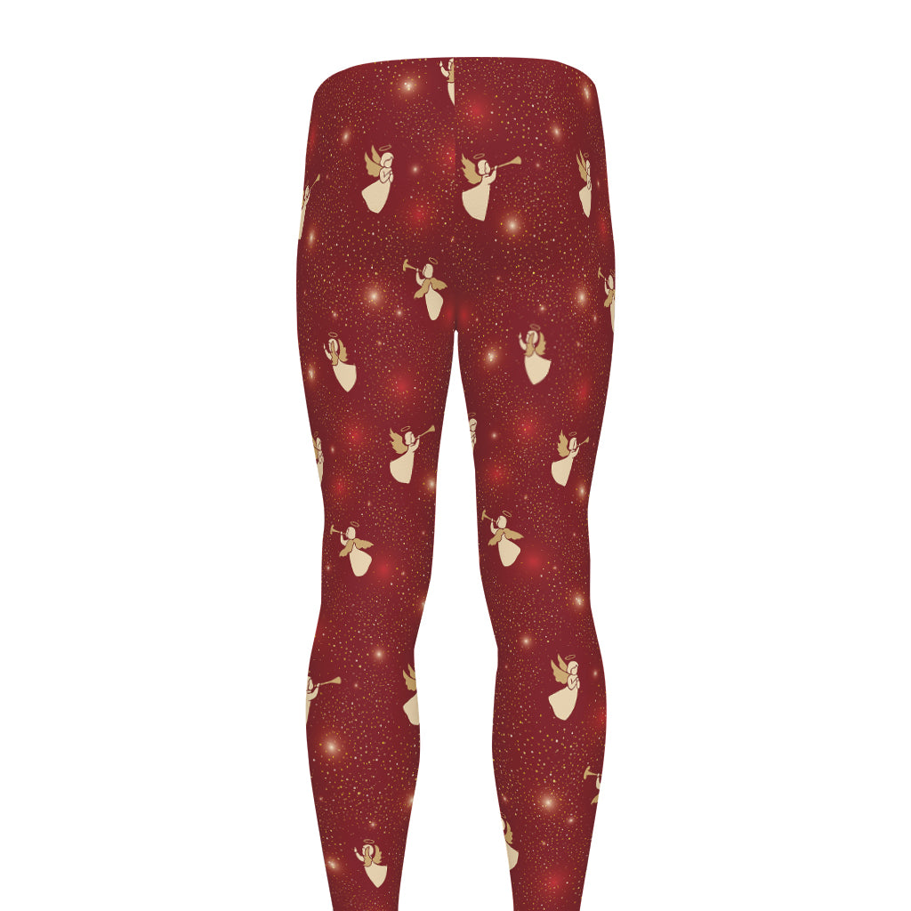 Christmas Angel Pattern Print Men's leggings