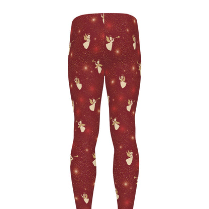 Christmas Angel Pattern Print Men's leggings