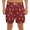 Christmas Angel Pattern Print Men's Split Running Shorts