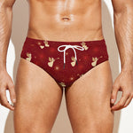 Christmas Angel Pattern Print Men's Swim Briefs