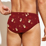Christmas Angel Pattern Print Men's Swim Briefs
