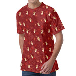 Christmas Angel Pattern Print Men's Velvet T-Shirt