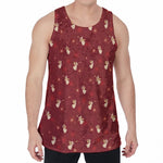 Christmas Angel Pattern Print Men's Velvet Tank Top