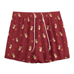 Christmas Angel Pattern Print Mesh Shorts