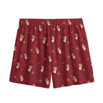 Christmas Angel Pattern Print Mesh Shorts