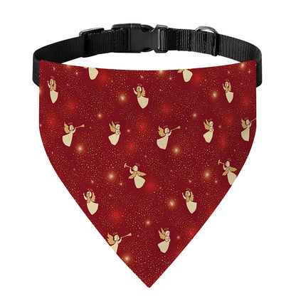 Christmas Angel Pattern Print Over The Collar Dog Bandana