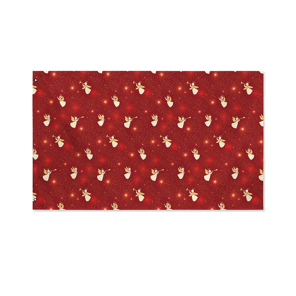 Christmas Angel Pattern Print Polyester Flag
