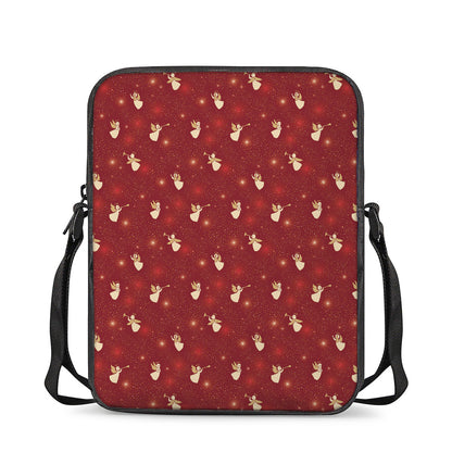 Christmas Angel Pattern Print Rectangular Crossbody Bag