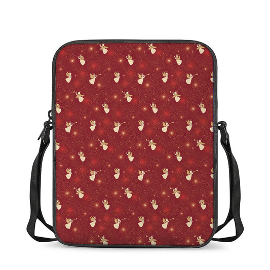 Christmas Angel Pattern Print Rectangular Crossbody Bag