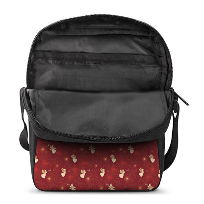 Christmas Angel Pattern Print Rectangular Crossbody Bag