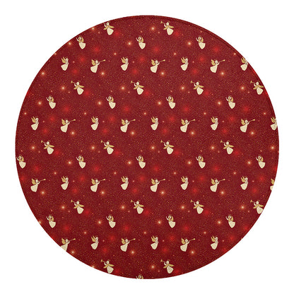 Christmas Angel Pattern Print Round Blanket