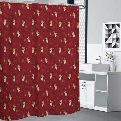 Christmas Angel Pattern Print Shower Curtain