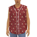 Christmas Angel Pattern Print Sleeveless Baseball Jersey