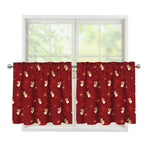 Christmas Angel Pattern Print Tier Curtains