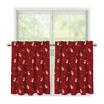Christmas Angel Pattern Print Tier Curtains