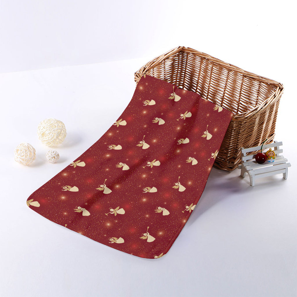 Christmas Angel Pattern Print Towel