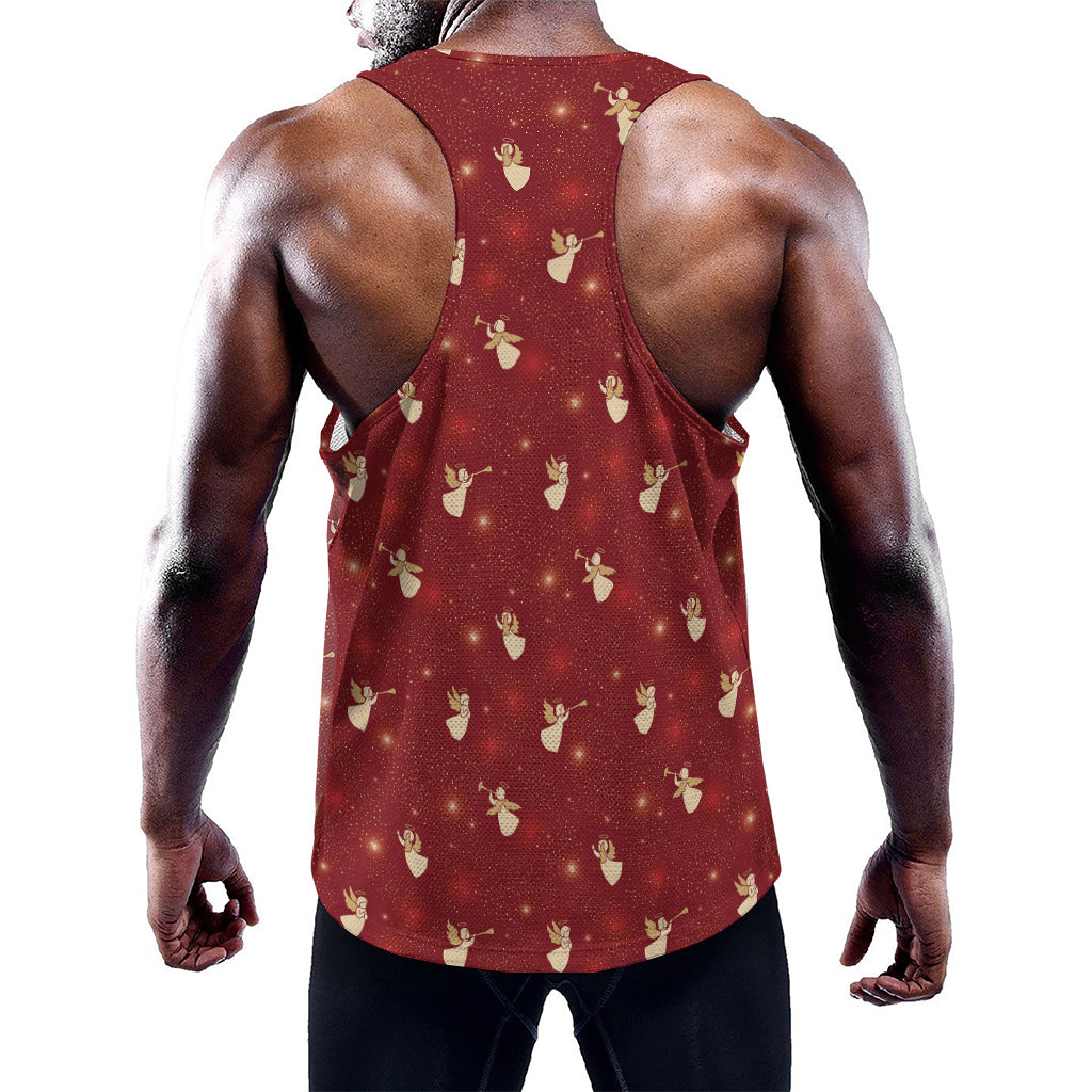 Christmas Angel Pattern Print Training Tank Top