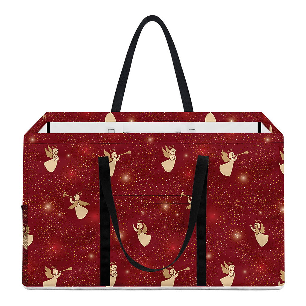 Christmas Angel Pattern Print Utility Tote Bag