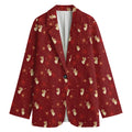 Christmas Angel Pattern Print Women's Cotton Blazer