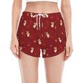 Christmas Angel Pattern Print Women's Split Running Shorts