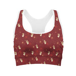 Christmas Angel Pattern Print Women's Sports Bra