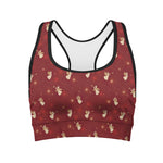 Christmas Angel Pattern Print Women's Sports Bra