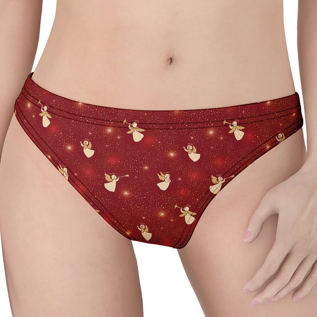 Christmas Angel Pattern Print Women's Thong