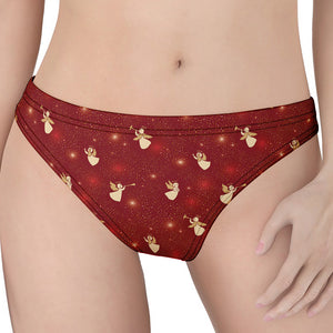 Christmas Angel Pattern Print Women's Thong