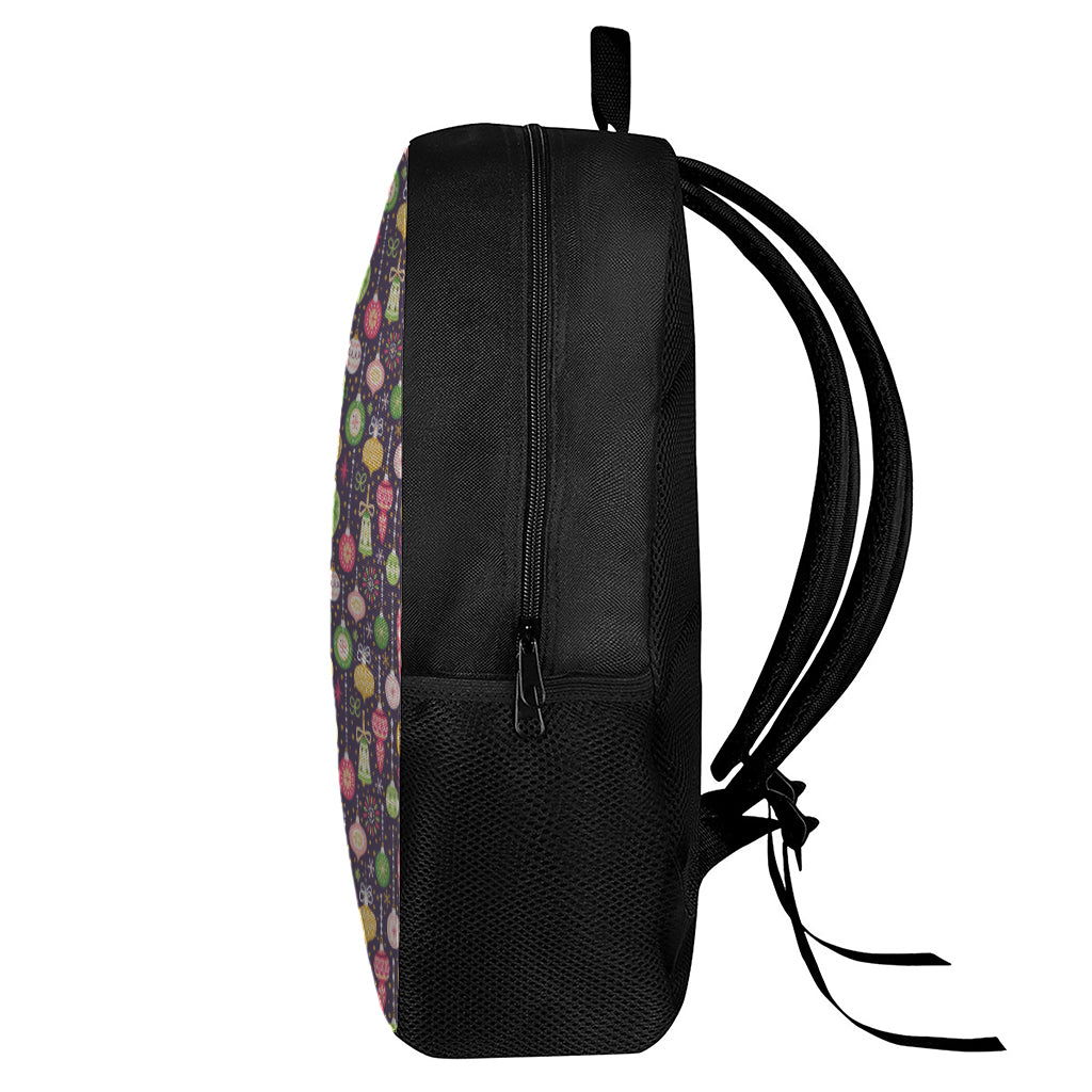 Christmas Baubles Pattern Print 17 Inch Backpack