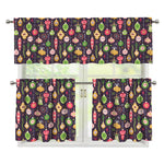 Christmas Baubles Pattern Print 3 Piece Kitchen Curtains