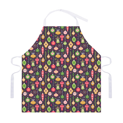 Christmas Baubles Pattern Print Adjustable Apron