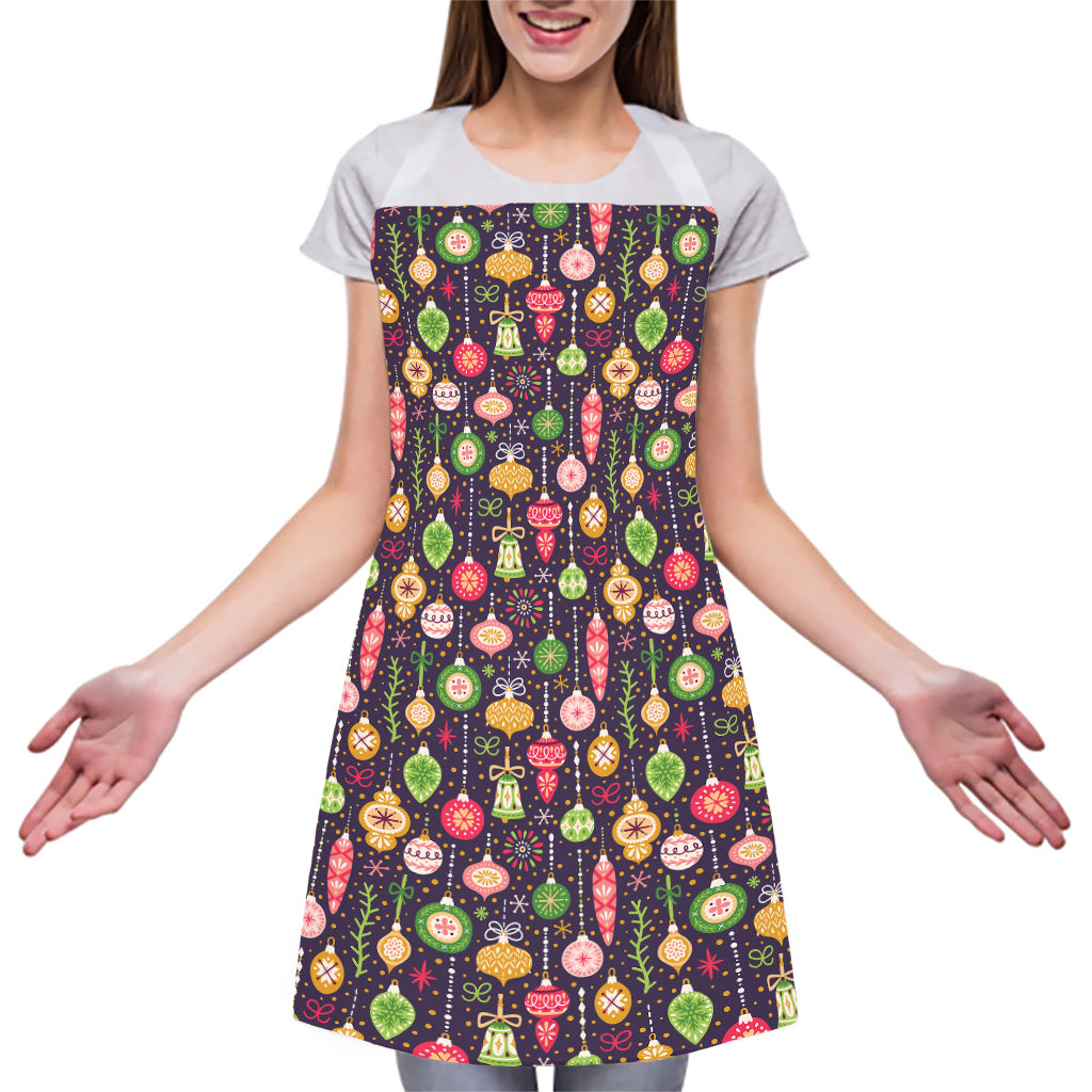 Christmas Baubles Pattern Print Adjustable Apron