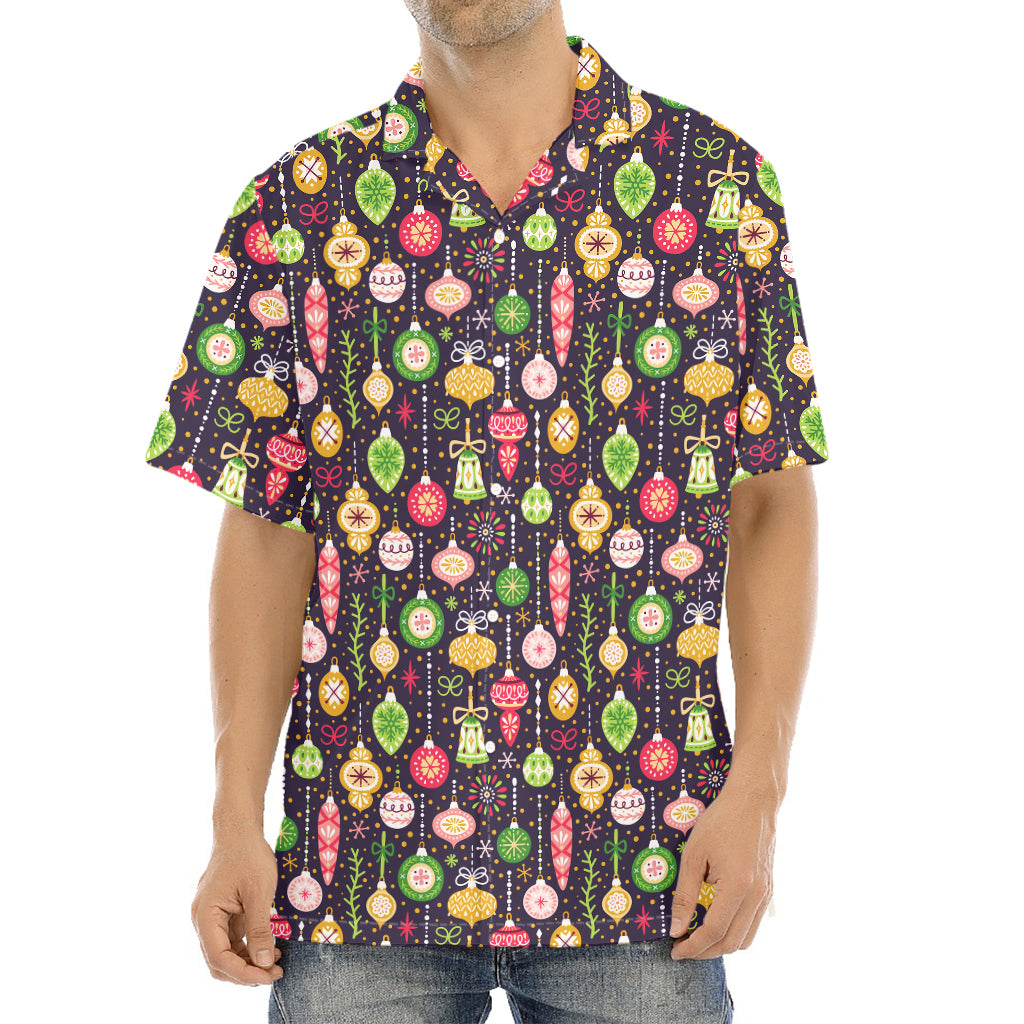 Christmas Baubles Pattern Print Aloha Shirt