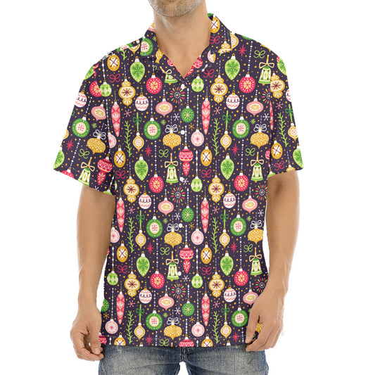 Christmas Baubles Pattern Print Aloha Shirt