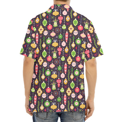 Christmas Baubles Pattern Print Aloha Shirt