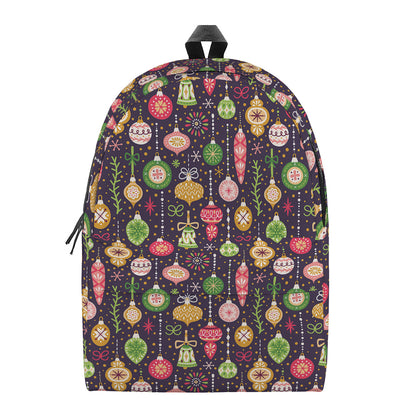 Christmas Baubles Pattern Print Backpack