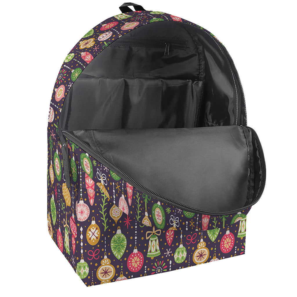 Christmas Baubles Pattern Print Backpack