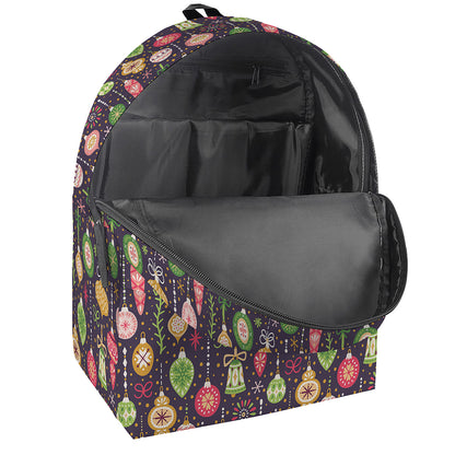 Christmas Baubles Pattern Print Backpack