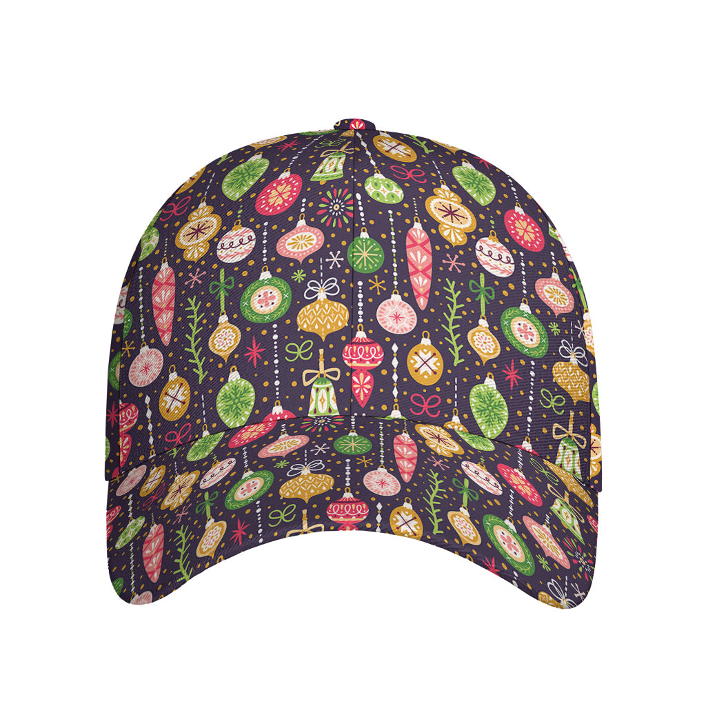 Christmas Baubles Pattern Print Baseball Cap