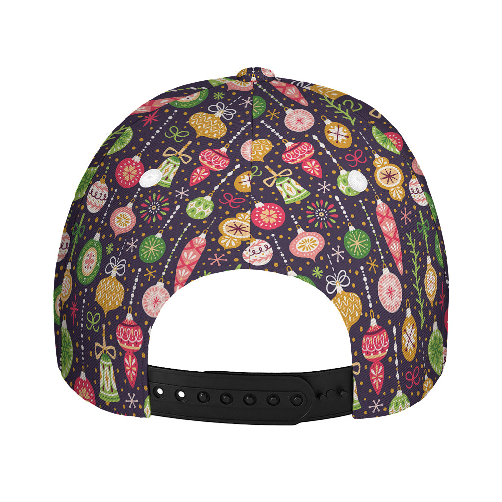 Christmas Baubles Pattern Print Baseball Cap