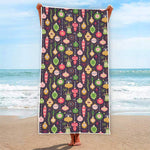 Christmas Baubles Pattern Print Beach Towel