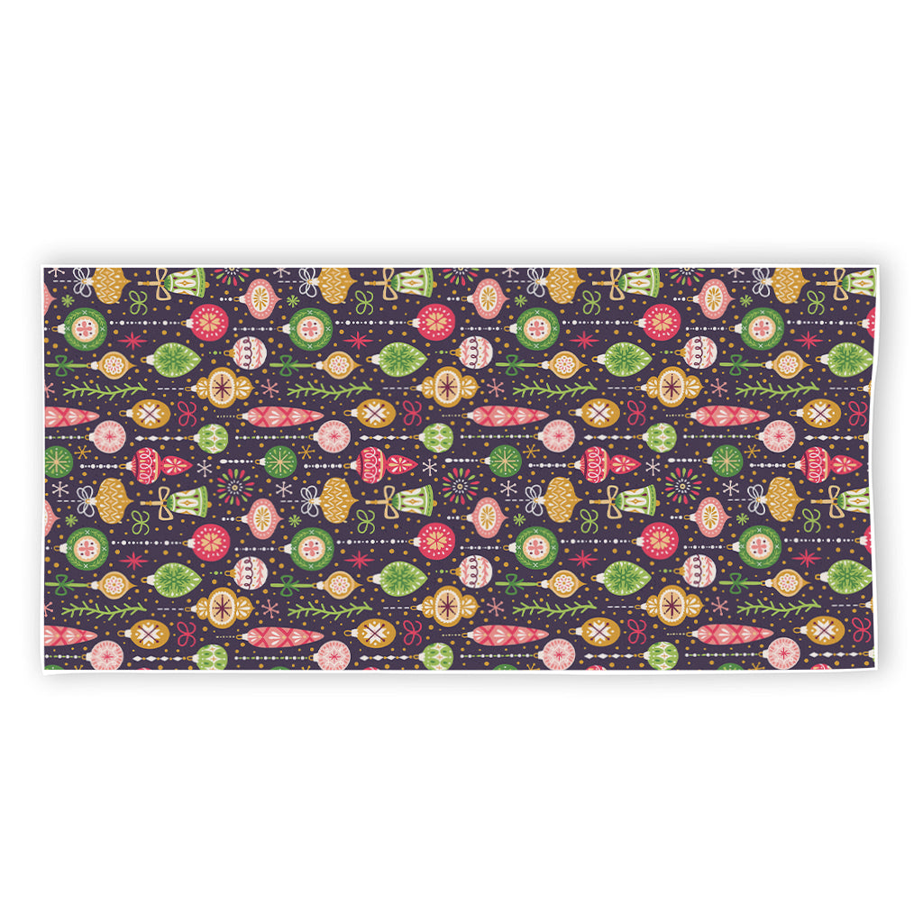 Christmas Baubles Pattern Print Beach Towel